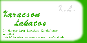 karacson lakatos business card